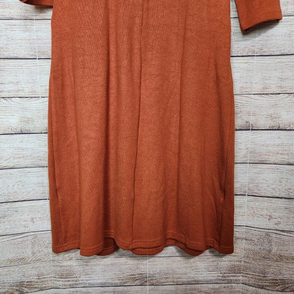 NWT Roolee Women's Burnt Orange Pockets Maxi Zipper Back Stretchy Dress Size M - Picture 14 of 16